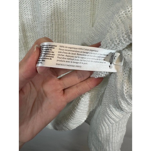 Eileen Fisher Organic Linen Cotton Blend Boat Neck Pullover Knit sz XS Tunic C15 - Picture 4 of 7